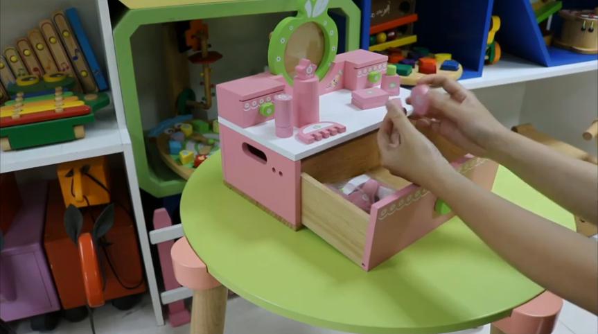 Unboxing Wooden Dressing Table Toy For Kids Nam Hoa