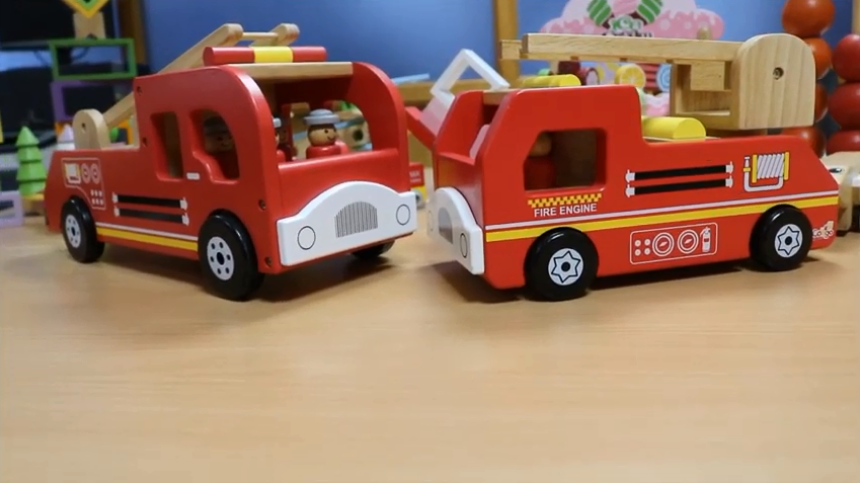 How To Play With Fire Truck Wooden Toy Cars