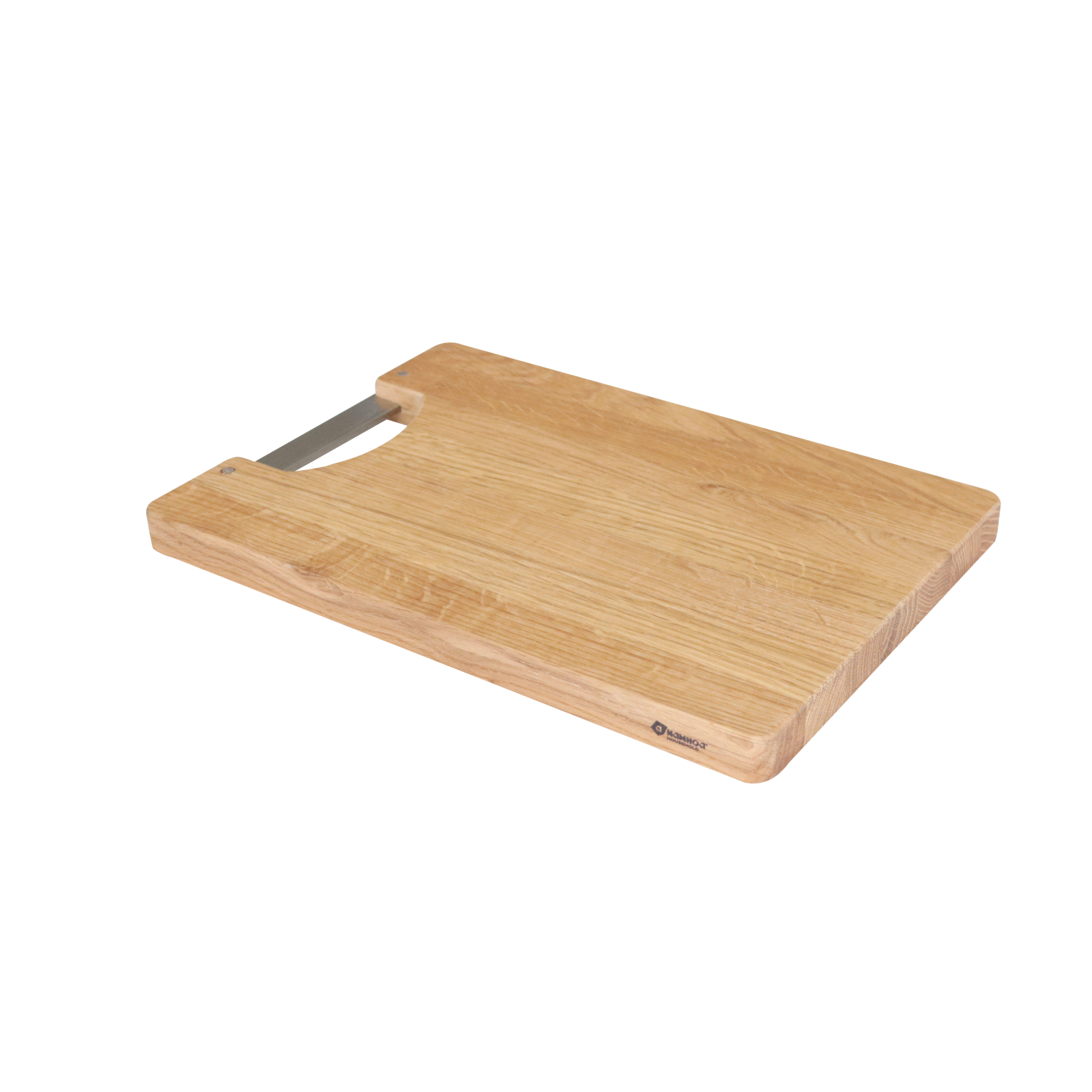Rectangle White Oak Cutting board with inox handle
